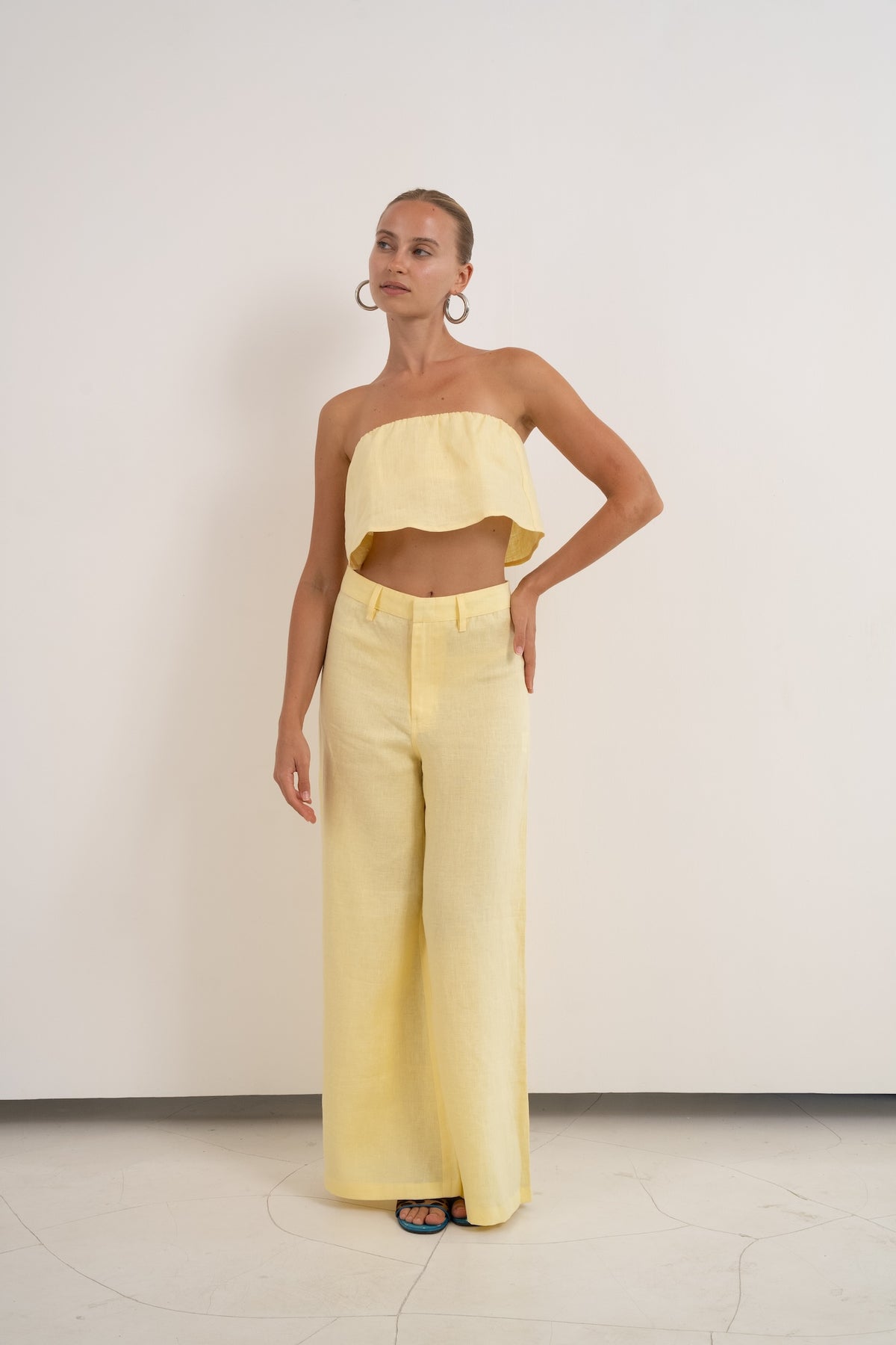 The Linen Wide Leg Trouser