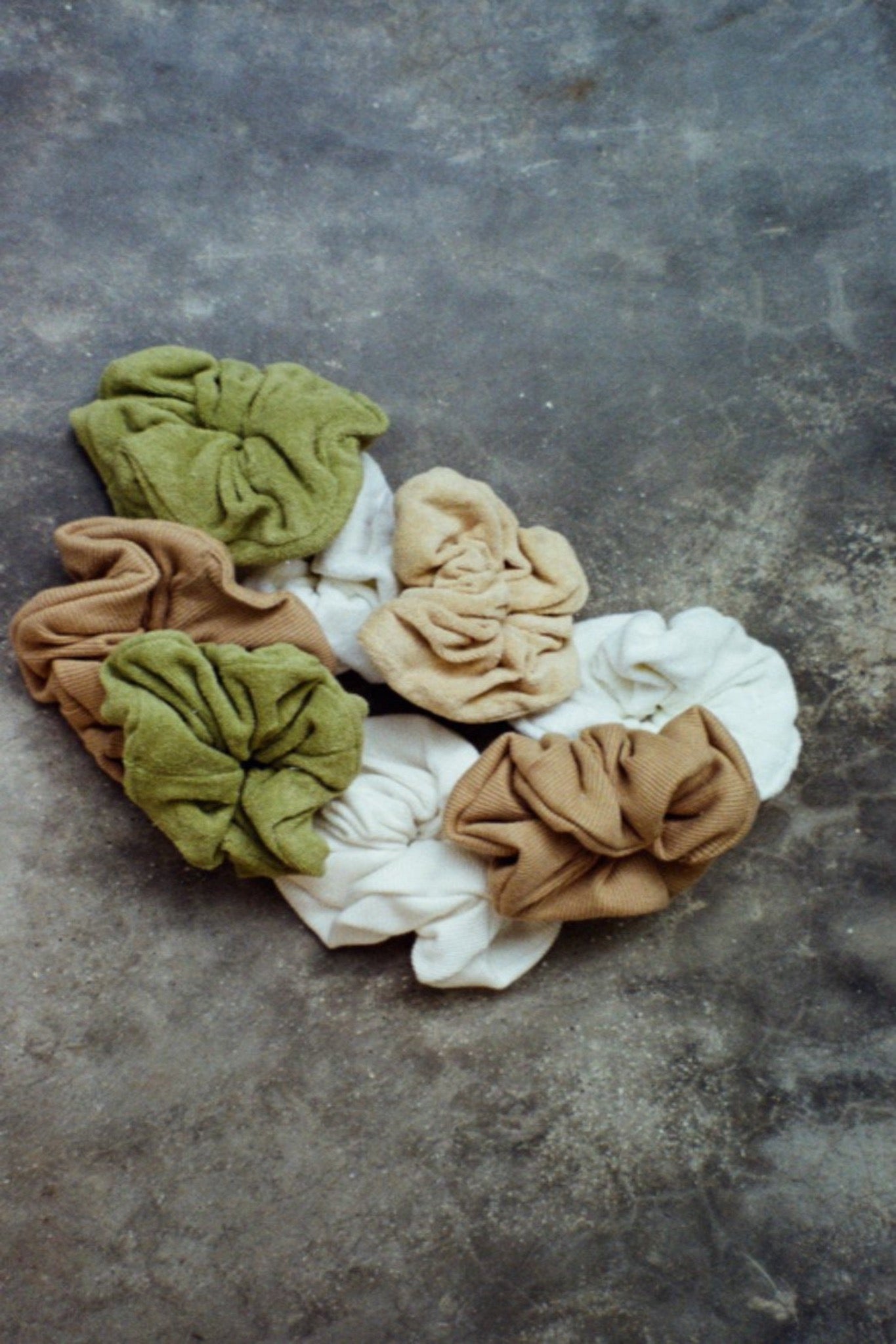 offcut upcycled scrunchie on film