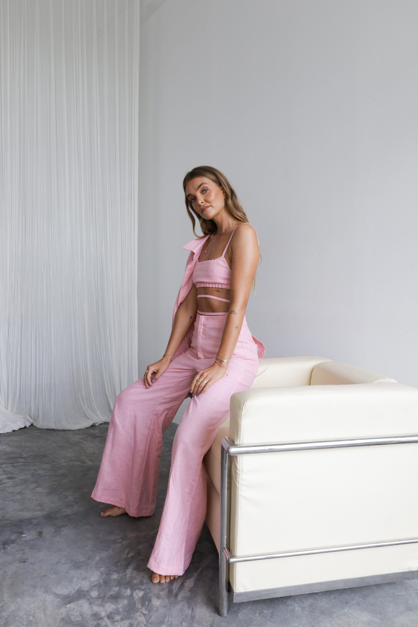 The Linen Wide Leg Trouser